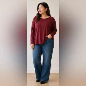 NWT Preswick & Moore Scoop Neck Long Sleeve Top